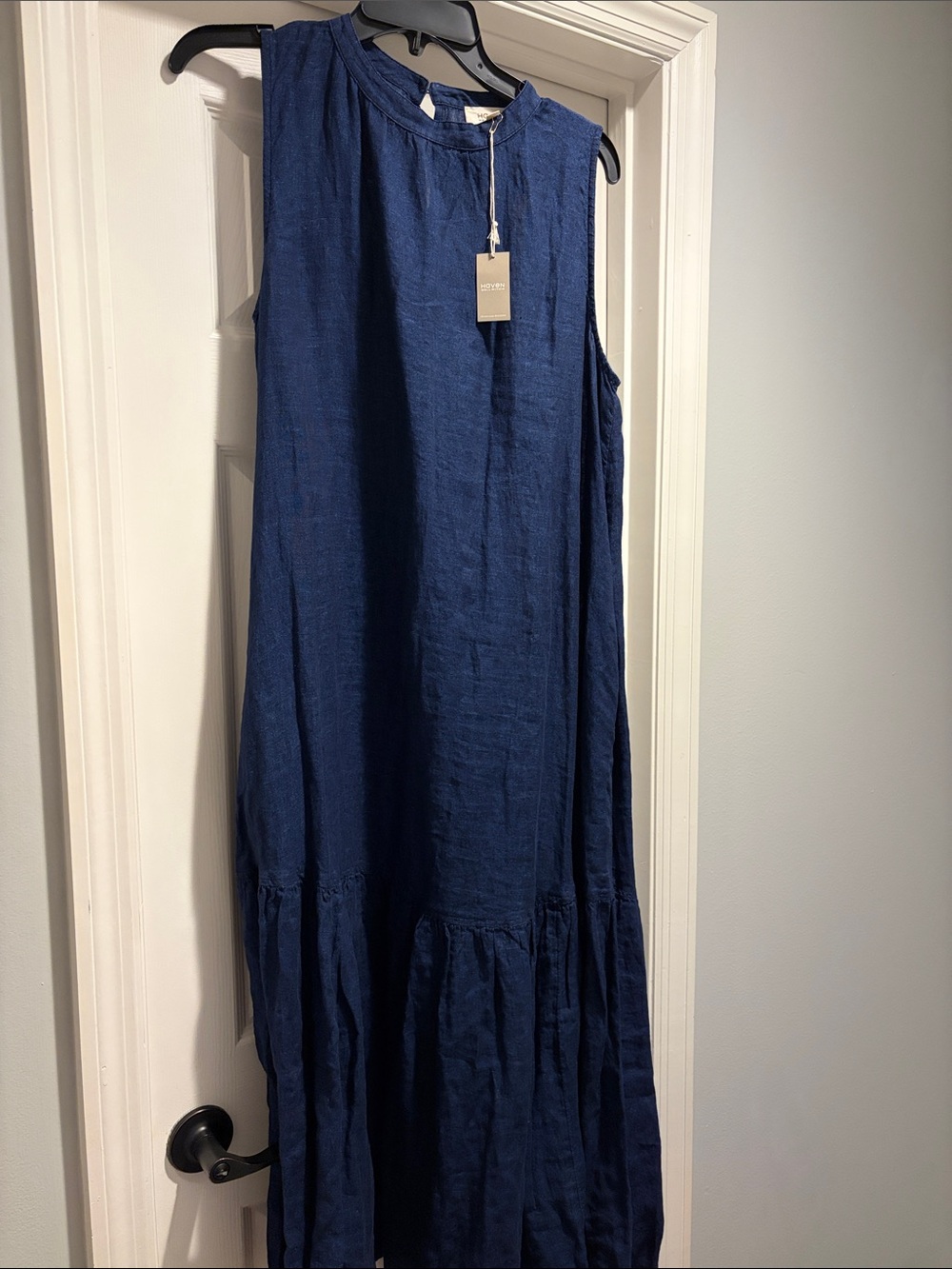 Sleeveless Navy Maxi Dress - Lightweight Tiered Summer Maxi